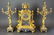 Exquisite French Champleve Enamel & Bronze Clockset,