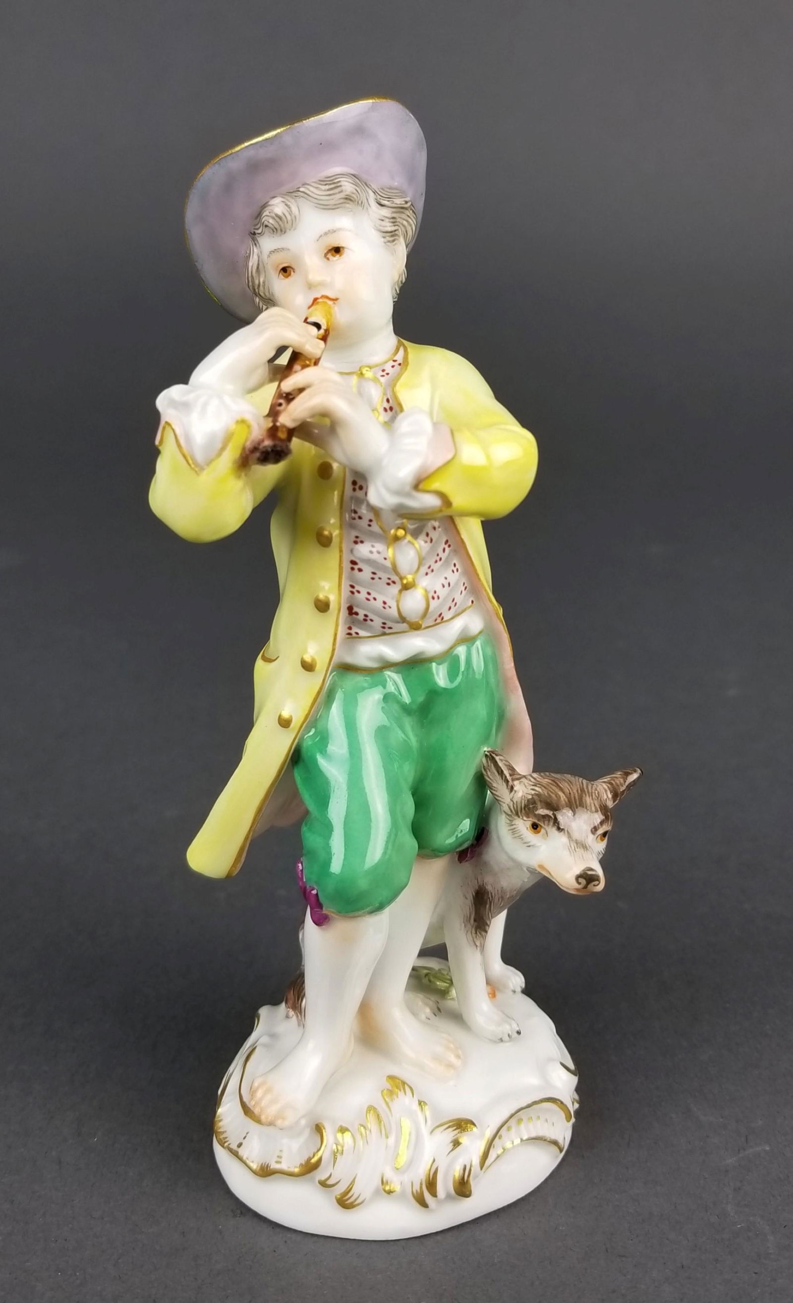 19th C. Meissen Figure of Boy w/ Dog (1 of 5)