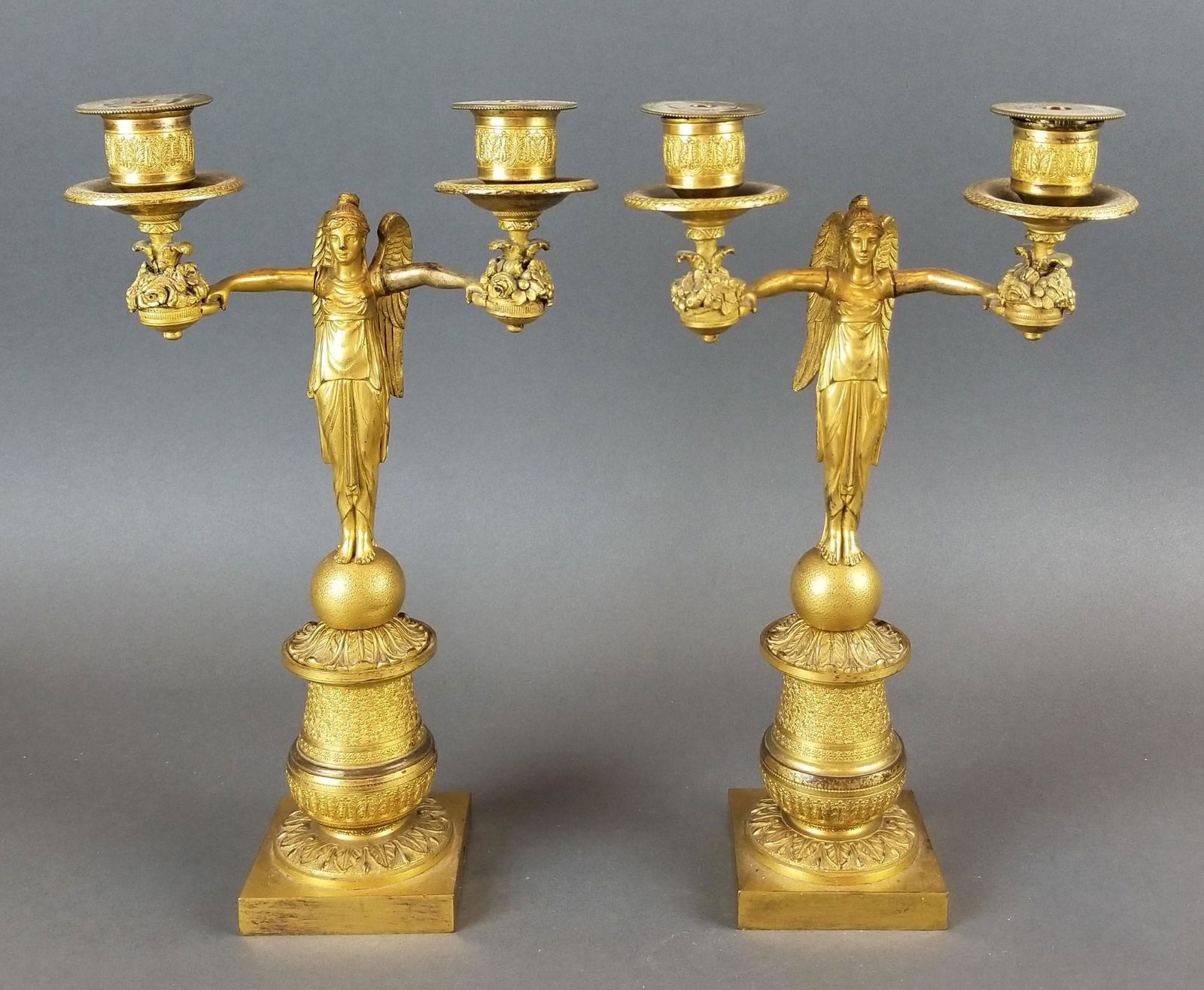 Pair of 19th C. Bronze Empire Candelabras (1 of 4)