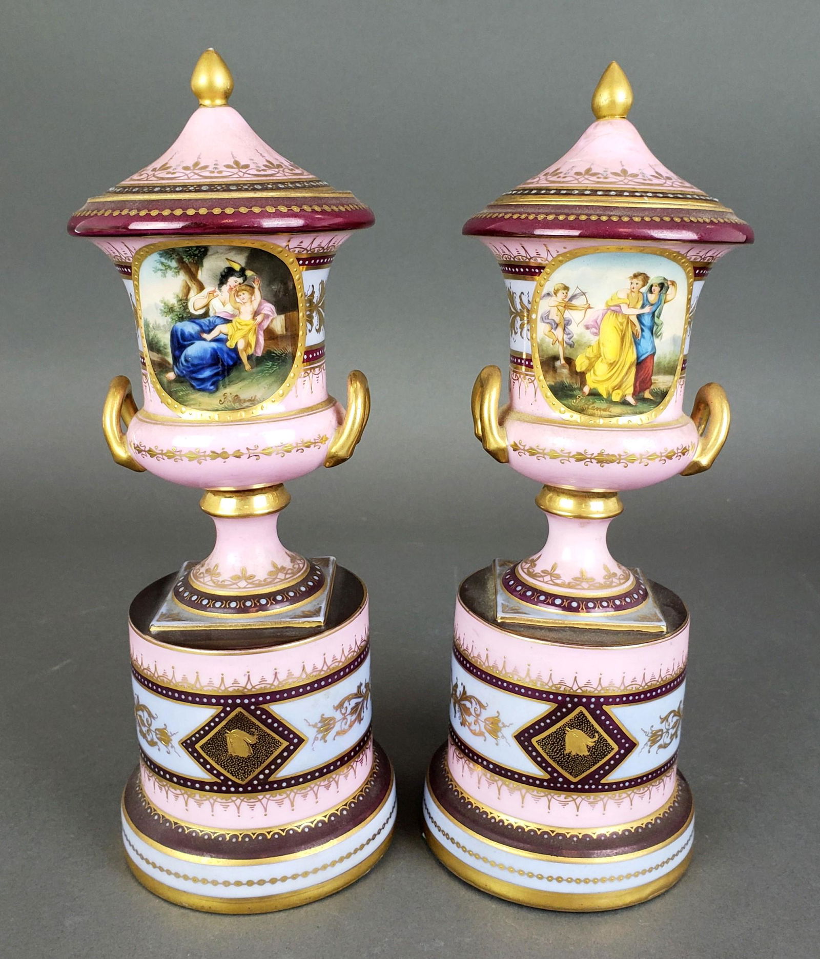 Pair of Royal Vienna Lidded Vases (1 of 9)