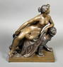 Art Deco Bronze Group of Woman and Puma, C. 1920's