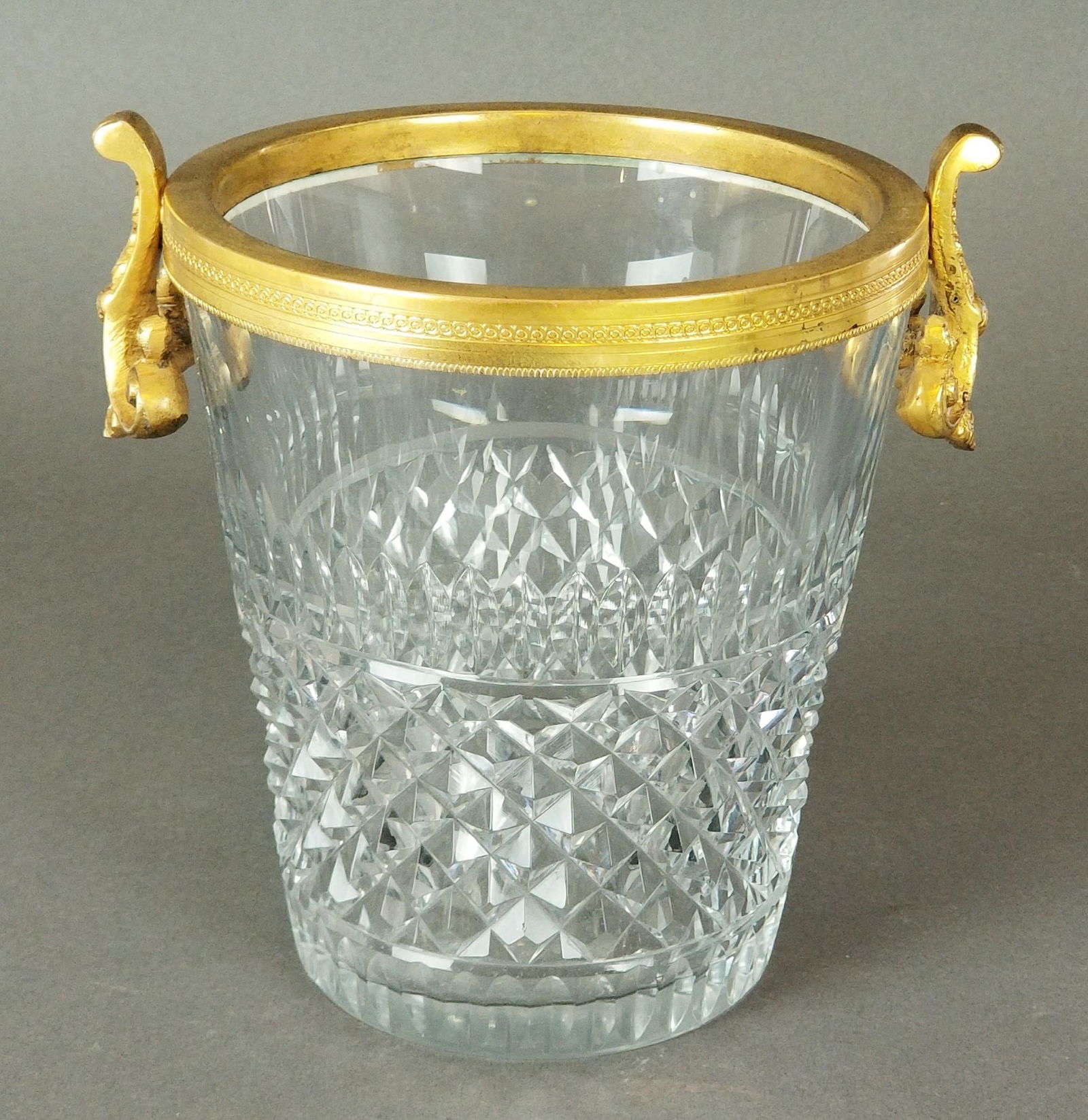 French Baccarat Cut Crystal & Bronze Bucket (1 of 3)