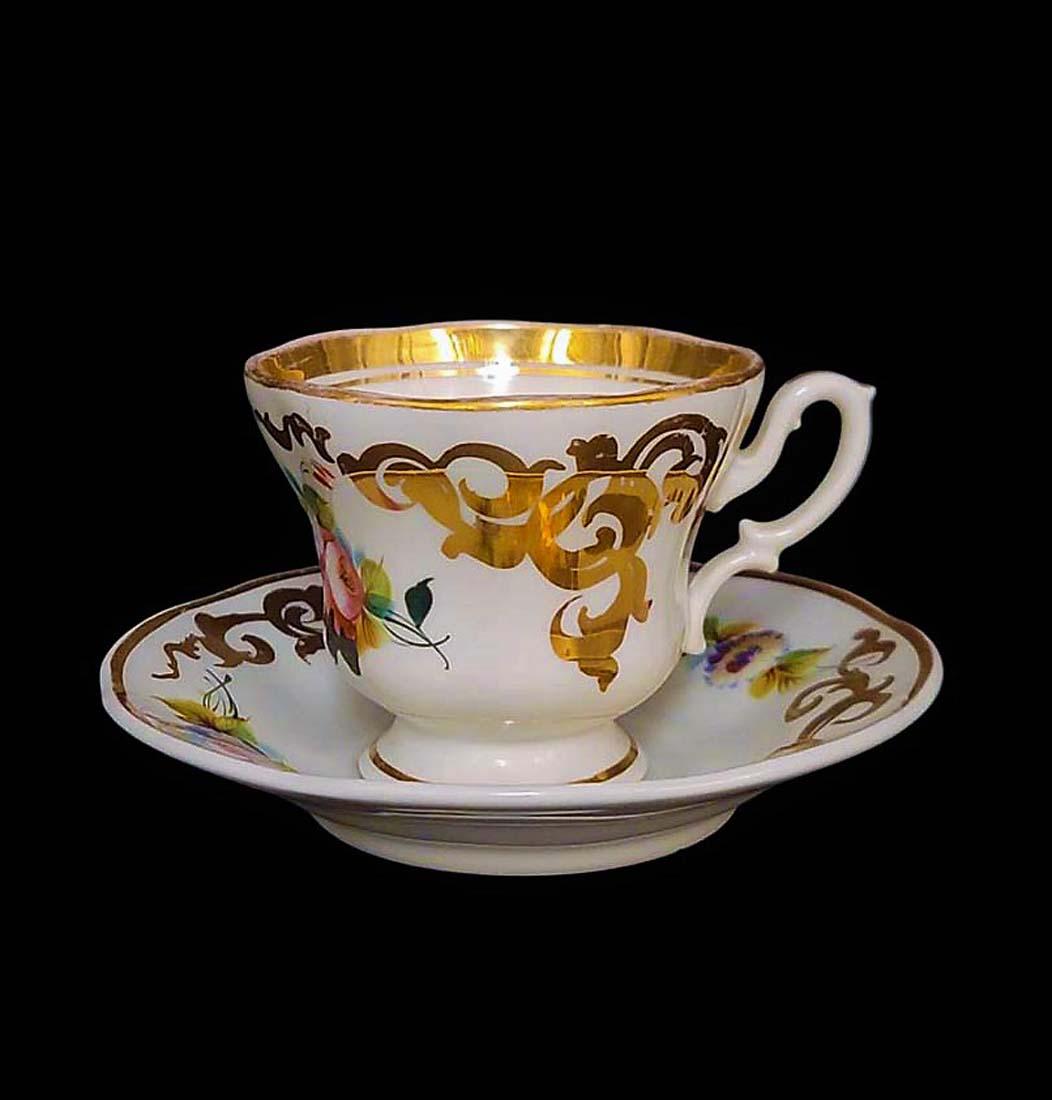 19th C. Germany K.P.M Cup & Saucer: 19th C. Germany K.P.M Cup & Saucer. Condition: Saucer has some minor wear. Saucer: D 6" \ Cup: H 3"