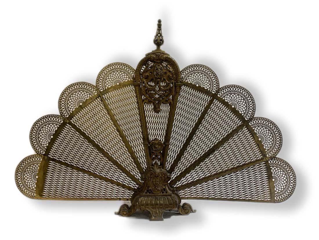 Folding Fireplace Gilt Brass Pierced (1 of 7)