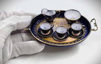 19th C. Viennese Enamel On Silver Miniture Set