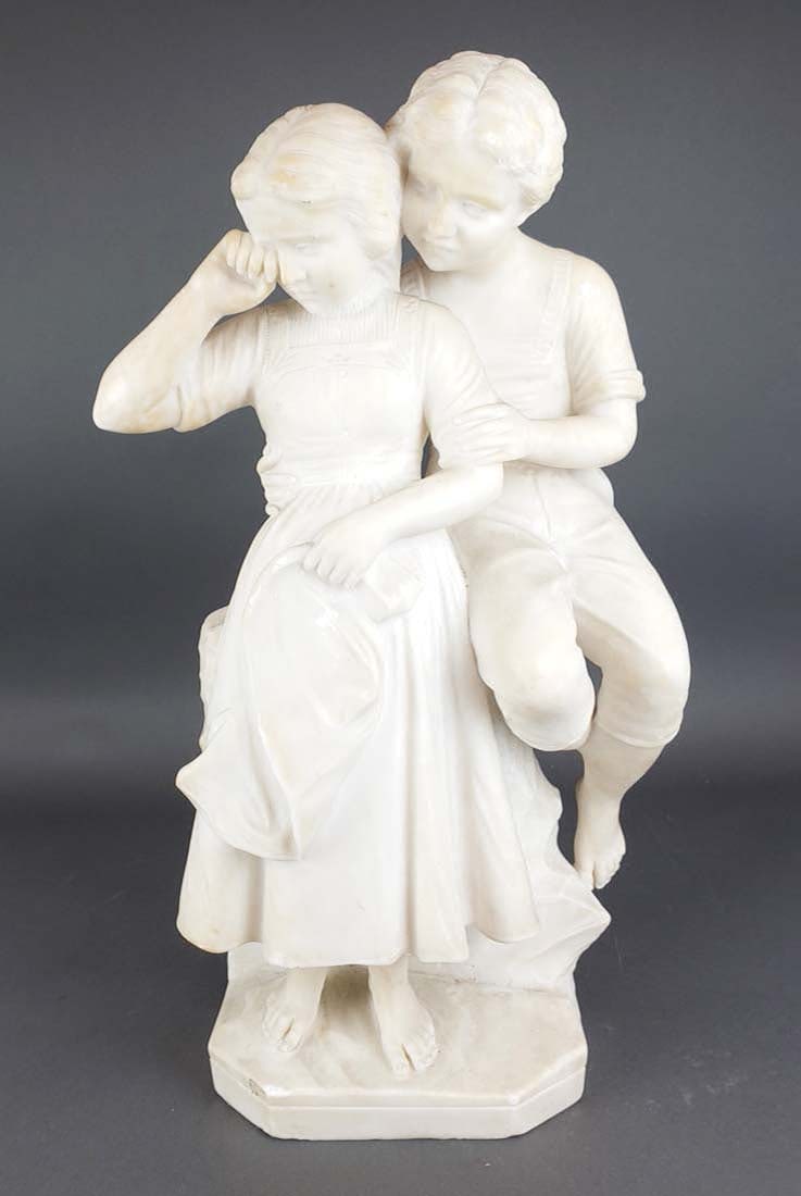 Large Marble Sculpture of Boy & Girl (1 of 5)