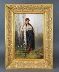 Large Berlin KPM Plaque of a Maiden