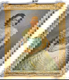 Signed Oil On Board Portrait Painting, Circa 1926