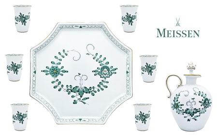 20th C. Hand Painted Meissen Porcelain Sake Set
