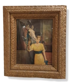 Art Deco Style Woman With Hours Of Watercolor Painting