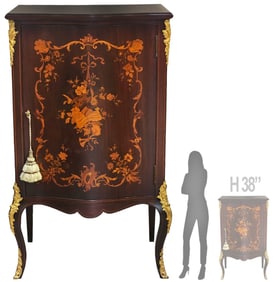 19th C. French Bronze Mounted Hand Painted Commode