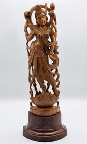 Wooden Hand Carved Krishna Statue