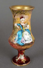 Austrian Viennese Enamel Vase