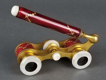 19th C. Fine French Enamel Binoculars