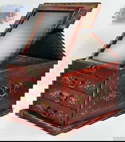 Chinese Oriental Geisha Style Makeup Organizer Toilet Box