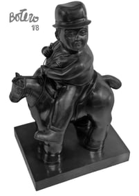 Large Fernando Botero "Horseback" Bronze Sculpture, Singed & Numbered