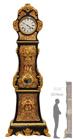 Large 19th C. Napoleon III Boulle Marquetry Inlaid Long Case Grandfather Clock
