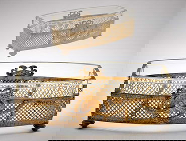 19th C. French Empire Ormolu Bronze Mounted Crystal Centerpiece