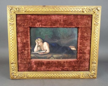 Framed German Porcelain Plaque