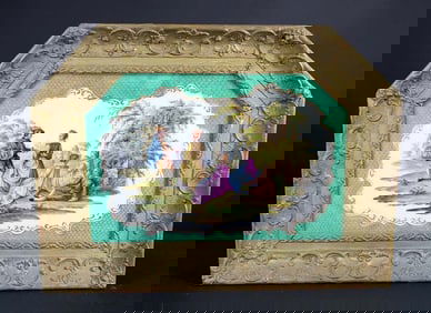 19th C. KPM Plaque Galante Scene, Circa 1890