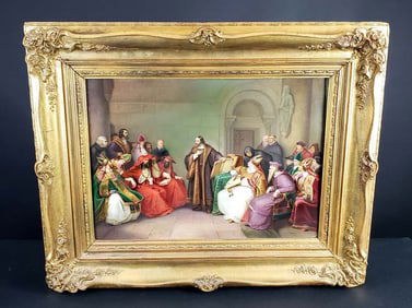 19th C. Vienna Plaque Depicting Johannes Hus at the