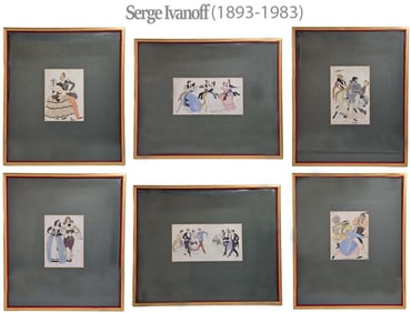 Lot Of Six, Signed Russian Serge Ivanoff (1983-1893) Original HQ Prints
