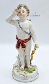 19th C. Figural 'Cupid Saluting' Meissen German Porcelain