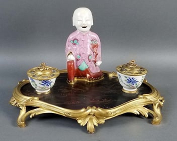 Late 19th C. French and Chinese Porcelain Chinoiserie