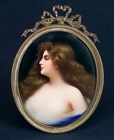 19th C. Wagner Signed Berlin Porcelain Plaque of a