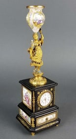 19th C. Austrian Viennese Enamel and Bronze Figural