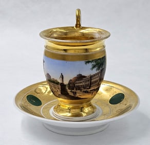 Paris Porcelain Collectible Gold Cup & Saucer