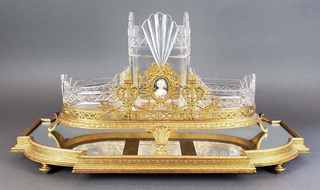 French Bronze & Baccarat Crystal Centerpiece w/ (1 of 4)
