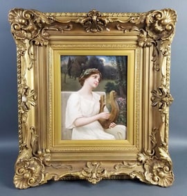 Late 19th C. Exquisite KPM Porcelain plaque of Woman