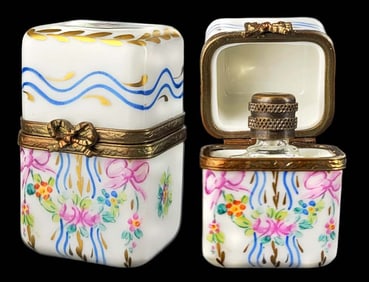 19th C. Limoges France Scented Perfume Porcelain Bottle