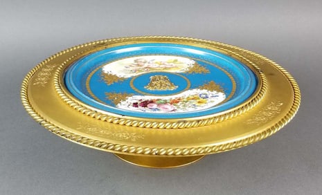 Large French Sevres Porcelain & Bronze Centerpiece,