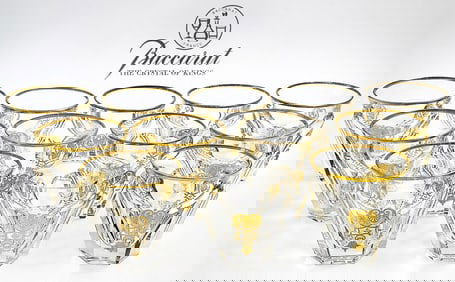 Set Of Twelve 20th C. French Baccarat Harcourt Empire Glasses