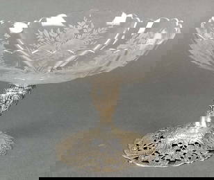 19th C. German Silver and Crystal Centerpiece
