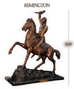 Large Bronze Statue, Scalp By Frederic Remington: Large Bronze Statue, Scalp By Frederic Remington. Remington’s fourth bronze, and his first of a Native American subject, was copyrighted in December 1898 as “The Triumph.” The more c