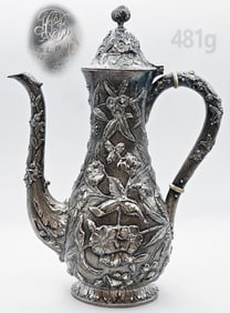 19th C. 82 Silver (481g) Samuel Kirk & Son Coffee Pot