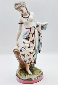 Meissen Style Hand Painted Porcelain Figurine