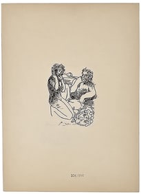 Picasso 'Escultor Y Modelo Arrodillada' Etching Lithography Print, Signed