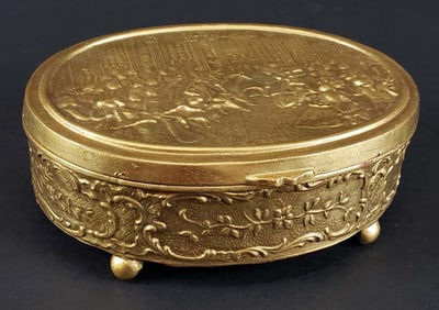 French Gilt Bronze Jewelry Coffret, Circa 1900