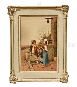Italian (1842-1908) Filippo Indoni Oil On Board Painting, Signed