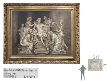 Large Italian Louis XIV style Oil On Canvas, After