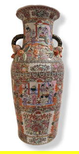 Large Chinese Vase Oriental Oriental Floral Porcelain Glazed: Oriental LARGE Chinese Vase Floral Porcelain Glazed.