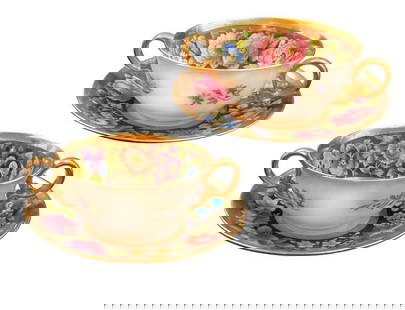 19th C. English Pair Of Cup & Saucer: 19th C. English Pair Of Cup & Saucer. With underglaze marks. Cup: 2" x 4" \ Saucer: 5 3/4"