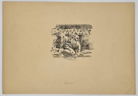 Picasso 'Minotauro Agonizando' Etching Lithography Print, Signed: Picasso 'Minotauro Agonizando' Etching Lithography Print, Signed Signature in print plate. (11 x 8 cms) Certified and Stamped by "Musee de Orsay" in Paris & "Christie's" Musee de Orsay certificate iss
