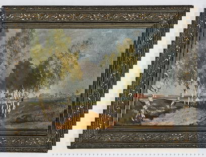 19th Century Oil On Canvas Painting: 19th Century Oil On Canvas Painting. 17" x 13"