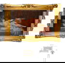 Large 19th C. Continental Nude Portrait With Gilt-Wood French Louis XV Frame