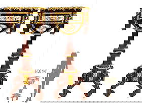 Pair Of 19th C. French Napoleon III With Inlay Sevres Porcelain Mahogany Planters: Pair Of 19th C. French Napoleon III With Inlay Sevres Porcelain Mahogany Planters. H 30 1/4" x W 13